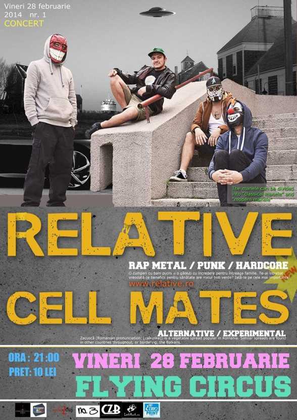 2014.FEB.28. CJ. Flying Circus Pub. Relative, Cell Mates