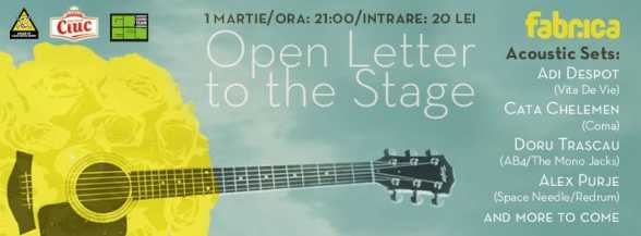 2014.MAR.1. B. Fabrica Club. Open Letter to the Stage. Adi Despot, Cata Chelemen, Doru Trascau, Alex Purje