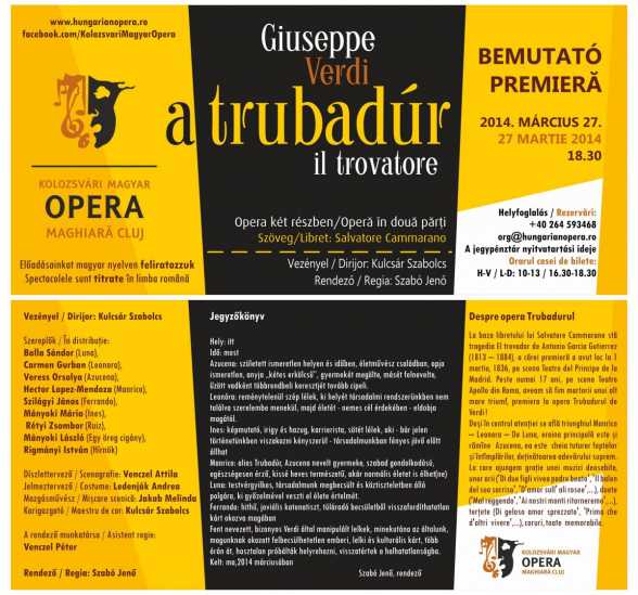 2014.MAR.27. OPERA MAGHIARÄ‚ CLUJ. Trubadurul, de Giuseppe Verdi