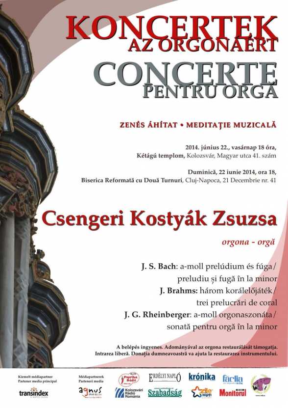 Biserica ReformatÄƒ cu DouÄƒ Turnuri. Concerte pentru orgÄƒ