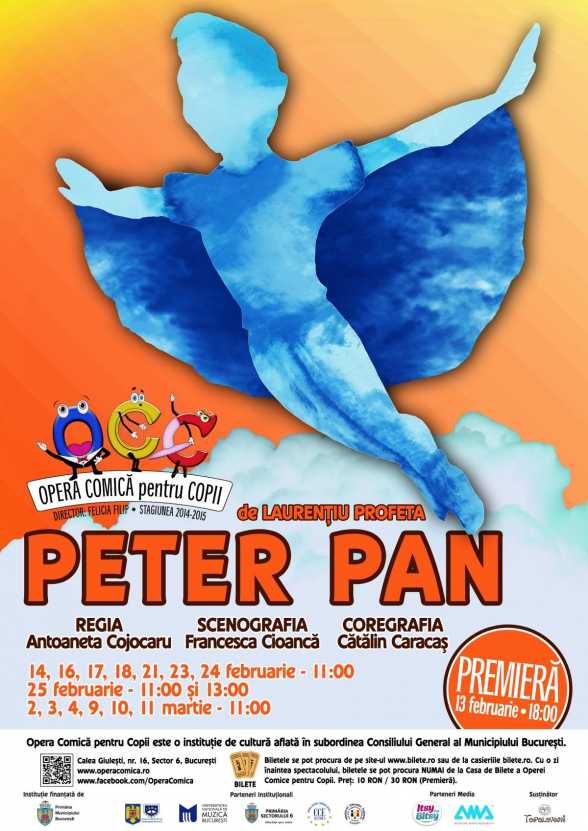 PREMIERA. Opera Comica pentru Copii. Peter Pan