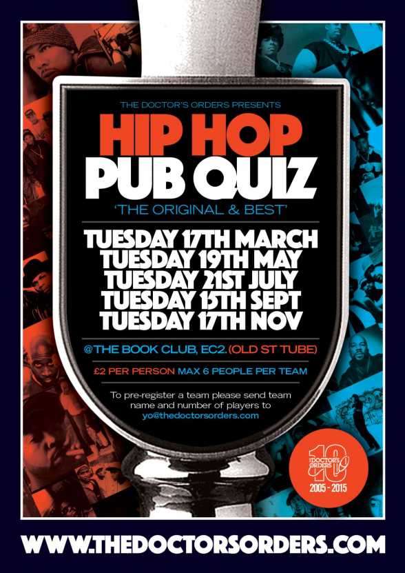 2015.MAR.17. Spin Doctor's Hip-Hop Pub Quiz @ The Book Club, London