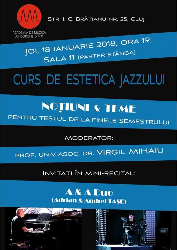 2018.IAN.18. AMGD Cluj. Curs de estetica jazzului. A&A Duo